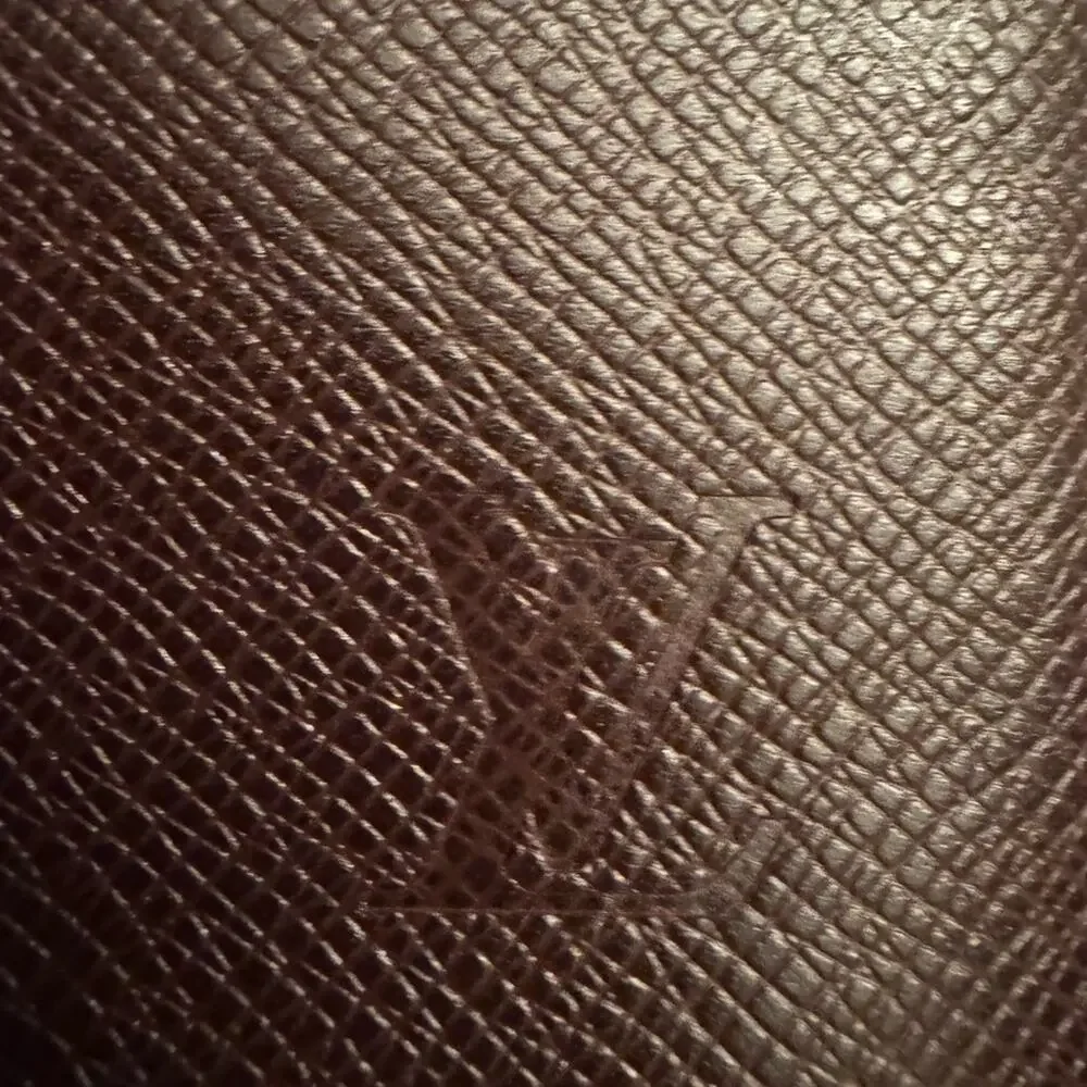 Louis Vuitton Taiga plum brown leather portfolio w/gold front snap or a clutch